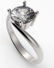 anello solitario 6mm giro gioielli anelli solitaire diamante artigli rebbi 3d print model - Mito3D