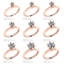 anello solitario 9 dimensioni pack gioielli preziosi di fidanzamento gemma matrimonio lusso argento gioiello brillante diamanti anelli 3d print model - Mito3D