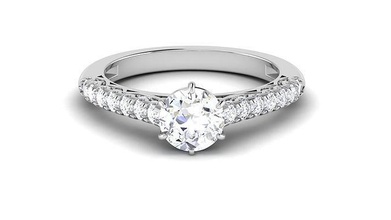 solitario anillo nupcial 3dm stl obj fbx detalles joyería joya compromiso Boda anillos canalla Estados Unidos Canadá brillantez promesa imprimible diamante Moda oro Roca 3d print model - Mito3D