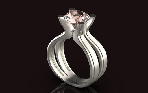 Solitär Ring Engagement Silber Gold Schmuck Juwel Diamant druckbar Hochzeit 3dmodel Mohamad Ringe 3d print model - Mito3D