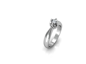 solitaire ring engagement jewelry platinum jewel fashion diamond silver gold character human clothing rings 3d print model - Mito3D