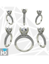 Solitär-ring voller Diamanten Schmuck gem engagement scheint Luxus solitaire ring tiffany Ringe 3d print model - Mito3D