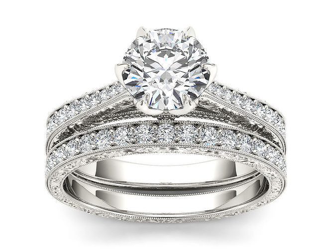 solitário anel modelo joalheria platina precioso luxo gema noivado ouro prata imprimível diamante brilhante quilate brilhando argolas casamento casamento 3D print model - Mito3D