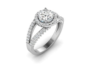 solitaire ring model jewelry platinum precious luxury gem engagement gold silver printable diamond brilliant carat shining rings 3d print model - Mito3D