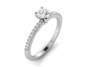 solitario squillare modello gioielleria platino prezioso lusso gemma Fidanzamento oro argento stampabile diamante brillante carati splendente anelli 3d print model - Mito3D