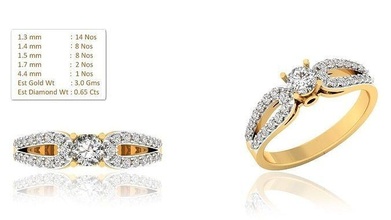 solitaire bague modèle bijoux platine précieux luxe gemme engagement or argent imprimable diamant brillant carat anneaux mariage 3d print model - Mito3D