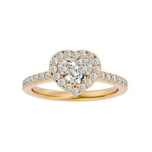 solitaire ring model jewelry gold printable brilliant rings diamond engagement luxury carat heart platinum precious gem silver wedding 3d print model - Mito3D