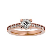 solitaire bague modèle bijoux or imprimable brillant anneaux diamant engagement luxe carat platine précieux gemme argent mariage 3d print model - Mito3D