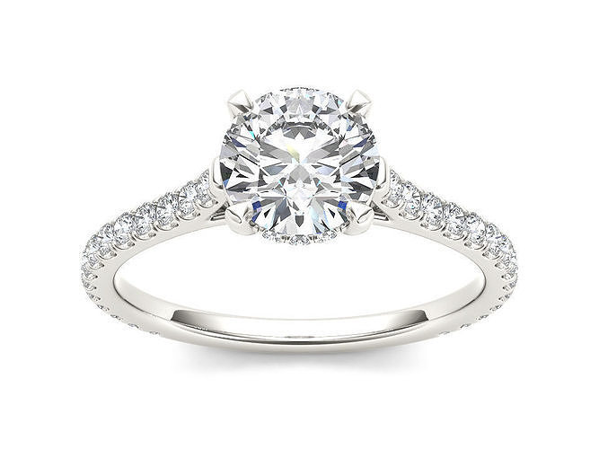 solitario squillare modello gioielleria platino prezioso lusso gemma fidanzamento oro argento stampabile diamante brillante carati splendente anelli matrimonio 3D print model - Mito3D