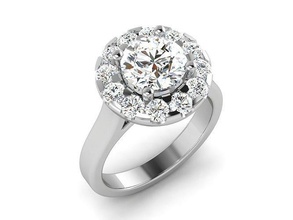 solitaire bague modèle bijoux platine précieux luxe gemme engagement or argent imprimable diamant brillant carat anneaux 3d print model - Mito3D