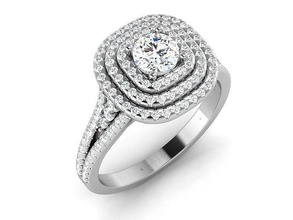 solitaire bague modèle bijoux platine précieux luxe gemme engagement or argent imprimable diamant brillant carat anneaux 3d print model - Mito3D