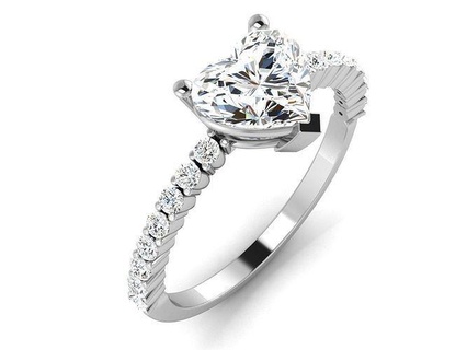 solitario squillare modello gioielleria platino prezioso lusso gemma Fidanzamento oro argento stampabile diamante brillante carati splendente anelli cuore 3d print model - Mito3D