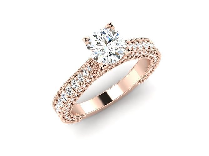 solitaire ring model jewelry platinum precious luxury gem engagement gold silver printable diamond brilliant carat shining rings 3D print model - Mito3D