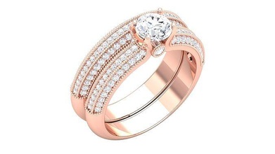 solitaire bague modèle 3d impression bijoux luxe or carat brillant anneaux diamant engagement platine précieux gemme argent imprimable 3d print model - Mito3D