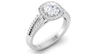 solitaire bague modèle 3d impression luxe or carat brillant anneaux engagement diamant bijoux platine précieux gemme argent imprimable 3d print model - Mito3D