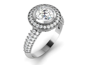 solitario squillare modello 3d Stampa gioielleria oro stampabile brillante anelli diamante sterlina Fidanzamento platino prezioso lusso gemma argento carati 3d print model - Mito3D