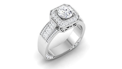 solitaire bague modèle 3d impression bijoux or imprimable brillant anneaux diamant sterling engagement platine précieux luxe gemme argent carat 3d print model - Mito3D