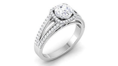 solitario squillare modello 3d stampa lusso oro carati splendente anelli fidanzamento diamante gioielleria platino prezioso gemma argento stampabile brillante 3d print model - Mito3D