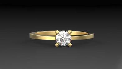 solitário anel modelo gema diamante garra ouro argolas 4 pinos EUA Canadá Israel Europa Casamento joalheria noivado bússola configuração imprimível 3dring luxo 3d print model - Mito3D