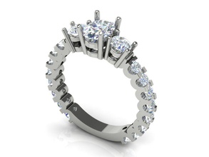 Solitär-ring oval Stein Schmuck engagement Hochzeit diamand Steine gem brillant Platin gold Silber cad weiß Runde Juwel ring Luxus Mode Diamant-ring Ringe 3d print model - Mito3D