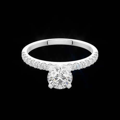 solitario anillo sencillo redondo Roca banda ri5292a joyería joya anillos 3D print model - Mito3D