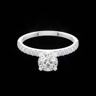 solitaire ring simple round stone band ri5292a jewelry rings 3d print model - Mito3D