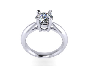 solitaire ring without side diamonds - cc41-b jewelry cad 3d model design industrial other rings 3d print model - Mito3D