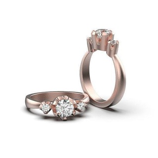 solitário argolas 5 estilos 11 tamanhos anel solitários diamante redondo joalheria noivado precioso diamantes imprimível 3dmodels 3dprintmodels jóia gema luxo clássico 3d print model - Mito3D