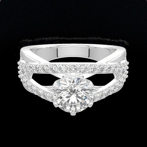 solitaire anneaux incurvé bande ri5151a bijoux 3D print model - Mito3D