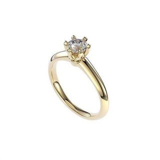 Solitär Ringe Tifan Stil Ring klassisch Schmuck Gold druckbar Diamant Hochzeit engagem tiff Engagement Juwel Frau Mode Design cad 3d print model - Mito3D