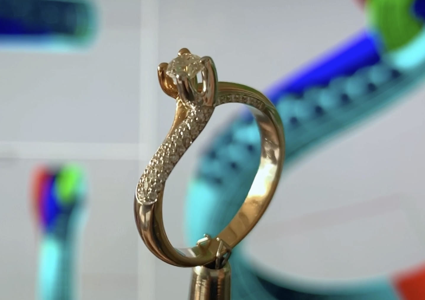 solitario diamante anello sl67 compromiso boda joyería joya enganchar collar colgante pendiente brillante moda anillos 3D print model - Mito3D