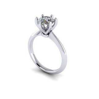 solitaire six prong wedding ring jewel gem engagement jewellery diamond silver jewelry gold engagem fashion sterling pendant necklace beauty earrings pendants rings 3d print model - Mito3D