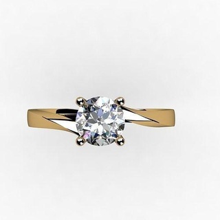 solitario diapositiva gambo squillare gioielleria platino Fidanzamento gemma splendente lusso brillante diamante oro moda prezioso bellezza stampabile argento matrimonio anelli 3d print model - Mito3D
