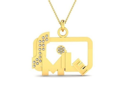solitär lächeln anhänger 3dm stl obj fbx einzelheiten diamant druckbar hochzeit engagement juwel schmuck italienisch gold weiß brillant platin luxus wertvoll halskette halsketten 3d print model - Mito3D