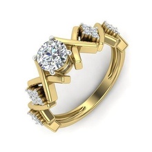Solitär Stil Ring Hochzeit bonnie druckbar Mode zart Heiligenschein Schmuck vereinigt uk Australien Ringe engagem Juwel Diamant Platin 3d print model - Mito3D