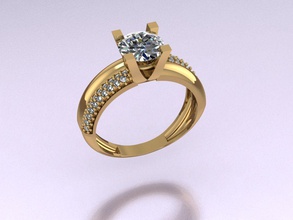 solitaire t 297 el diamante gem joya la joyería anillo los anillos de oro plata compromiso boda moda blanco brillante engagem diamant soliraire 3d print model - Mito3D