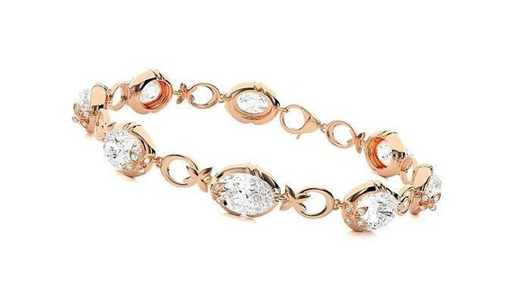 solitaire ligne haute bijoux diamant bracelet 3dm stl chaîne lourd unisexe imprimable bijou mariage luxe bracelets cubain italien 3d print model - Mito3D