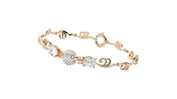solitaire ligne haute bijoux diamant bracelet 3dm stl chaîne lourd unisexe imprimable bijou mariage luxe bracelets cubain italien 3d print model - Mito3D