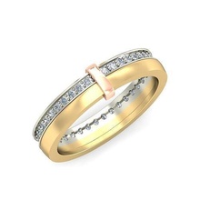 boda compromiso banda anillo anillos solitario libra esterlina imprimible diamante platino brillante joya joyería plata delicado ligero oro blanco 3d print model - Mito3D