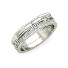 solitario Boda compromiso banda anillo anillos libra esterlina imprimible diamante platino brillante joya joyería plata delicado ligero oro blanco 3d print model - Mito3D