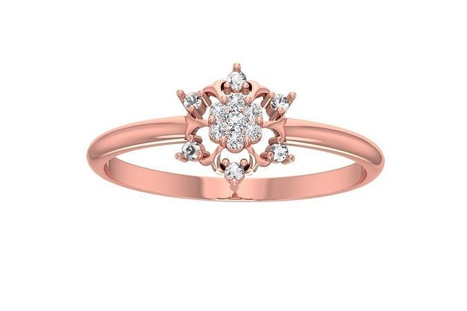solitario Boda compromiso banda mujer anillos libra esterlina imprimible diamante anillo platino brillante joya joyería plata delicado ligero oro blanco 3D print model - Mito3D