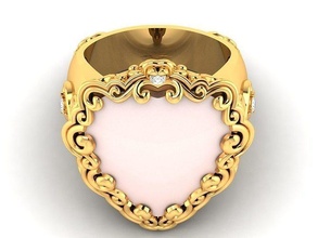 solitario Boda compromiso corazón anillo anillos joya joyería diamante imprimible oro ligero peso minimalista wt plata 3d print model - Mito3D