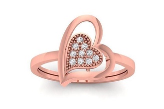 solitario nozze Fidanzamento cuore squillare gioielleria anelli womenring diamante anello fidanzamento diamanti oro moda donne 3d print model - Mito3D