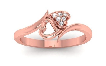 Solitär Hochzeit Engagement Herz Ring Schmuck Ringe Frauenring Verlobungsring Diamant Solitärring Gold Mode Frauen 3d print model - Mito3D