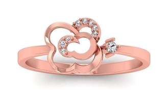solitário casamento noivado coração anel joalheria argolas feminino diamante ouro moda mulheres prata 3d print model - Mito3D