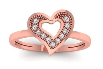 solitaire mariage engagement cœur bague bijoux anneaux femme fiançailles diamant or mode femmes argent alliance 3d print model - Mito3D