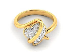 solitaire mariage engagement cœur bague bijoux gemme or brillant platine diamant argent carat cubain mode beauté bracelet anneaux boucle d'oreille 3d print model - Mito3D