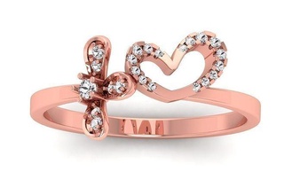 solitário casamento noivado coração anel joalheria argolas feminino diamante ouro moda mulheres prata 3d print model - Mito3D