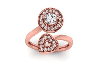 solitario nozze Fidanzamento cuore squillare gioielleria anelli womenring anello fidanzamento diamanti oro moda diamante donne 3d print model - Mito3D