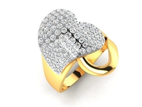 Solitär Hochzeit Engagement Herz Ring Ringe Schmuck Gold Band Juwel Silber brillant Diamant druckbar Sterling Platin 3d print model - Mito3D
